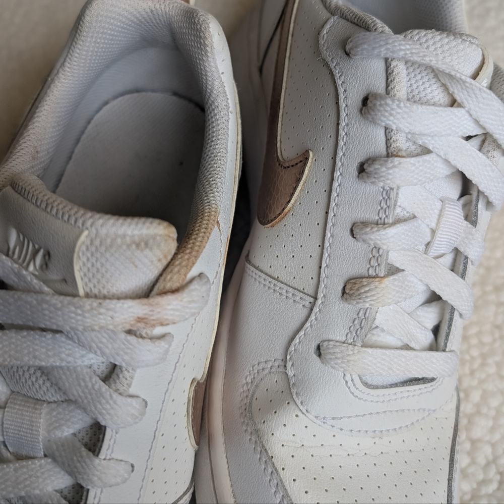 GUC Nike Court Borough low EP GS white gold sneakers - Picture 5 of 7